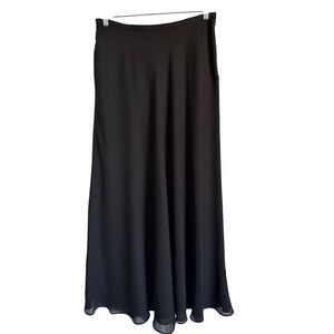 Whimsy Goth Dark Feminine Adrianna Papell Evening Essentials Chiffon Maxi Skirt